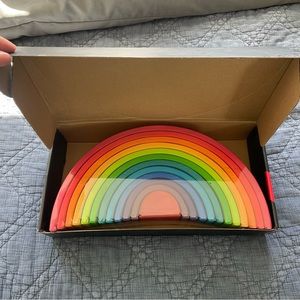 Large Wood City wooden rainbow stacking toy